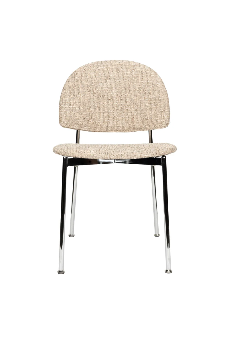 Zuiver Stuhl Sunrise Silver – Beige, Polyester, 48 × 52,3 × 80,5 cm, 2er-Set