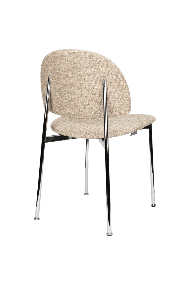 Zuiver Stuhl Sunrise Silver – Beige, Polyester, 48 × 52,3 × 80,5 cm, 2er-Set