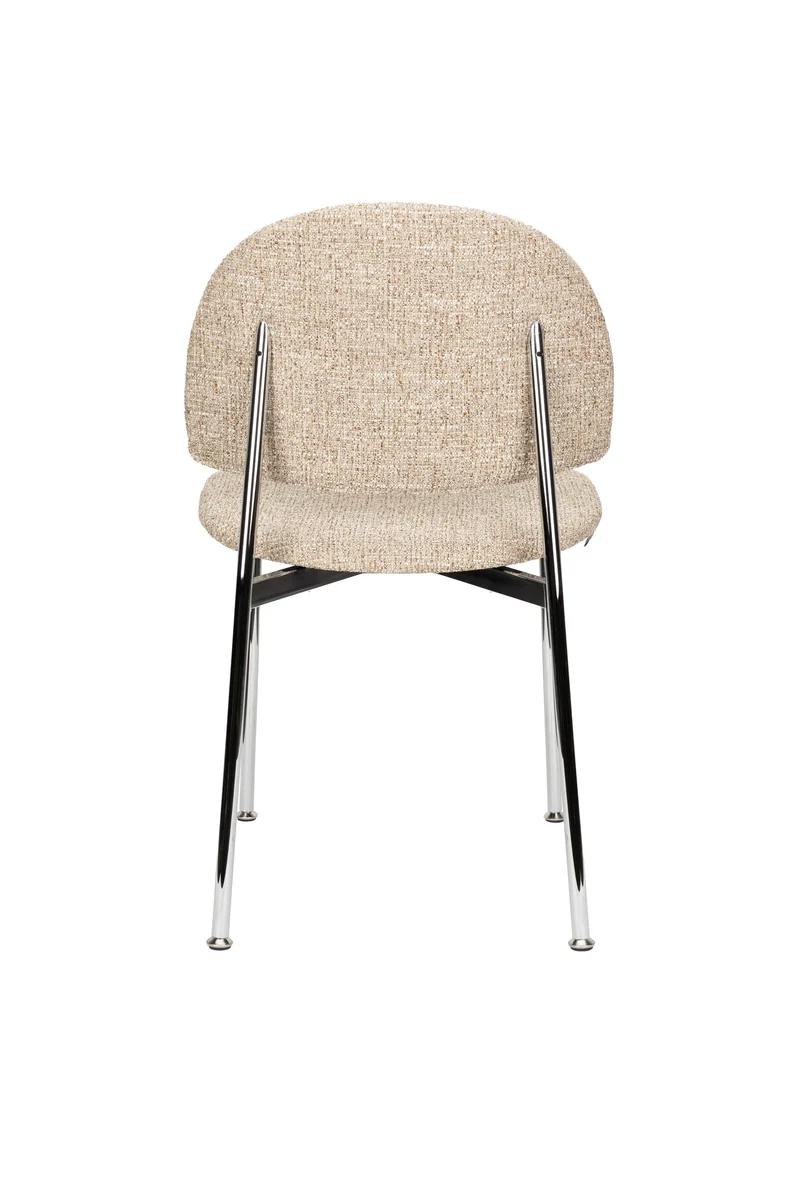 Zuiver Stuhl Sunrise Silver – Beige, Polyester, 48 × 52,3 × 80,5 cm, 2er-Set