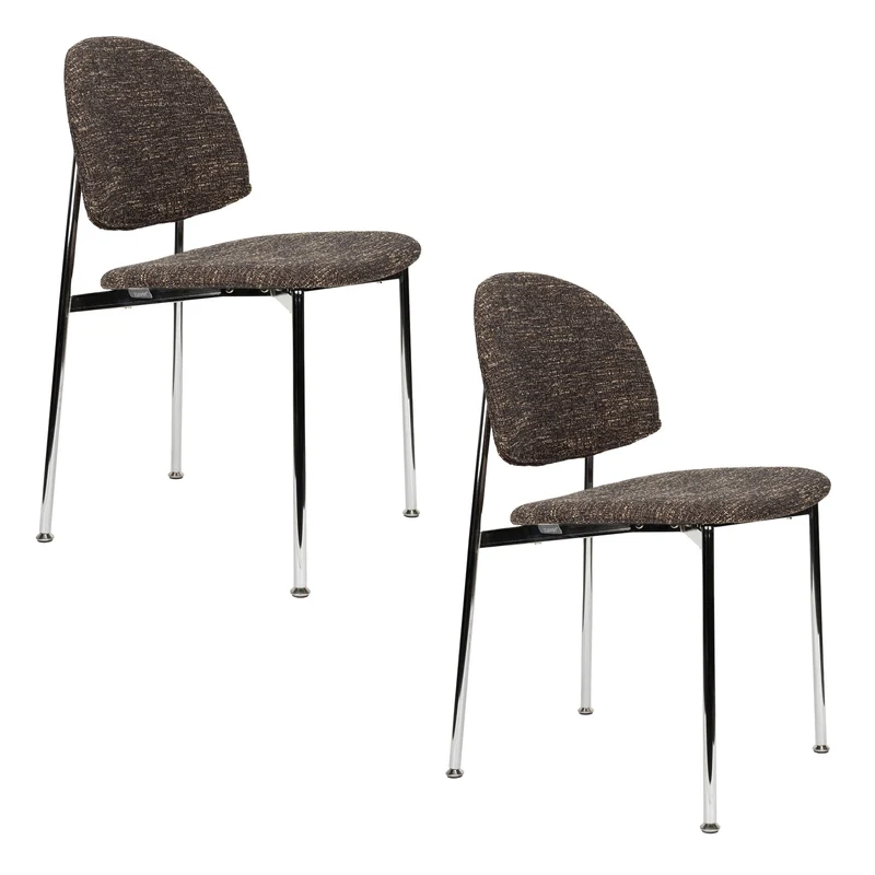 Zuiver Stuhl Sunrise Silver – Braun, Polyester, 48 × 52,3 × 80,5 cm, 2er-Set