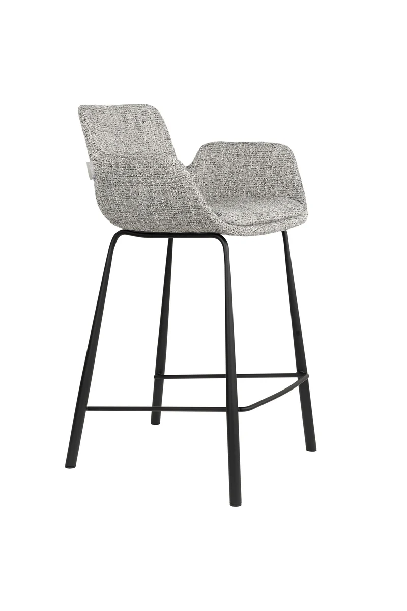 Zuiver Tresenhocker Brit – Grau, Polyester, 54 × 57 × 91,5 cm, 2er-Set