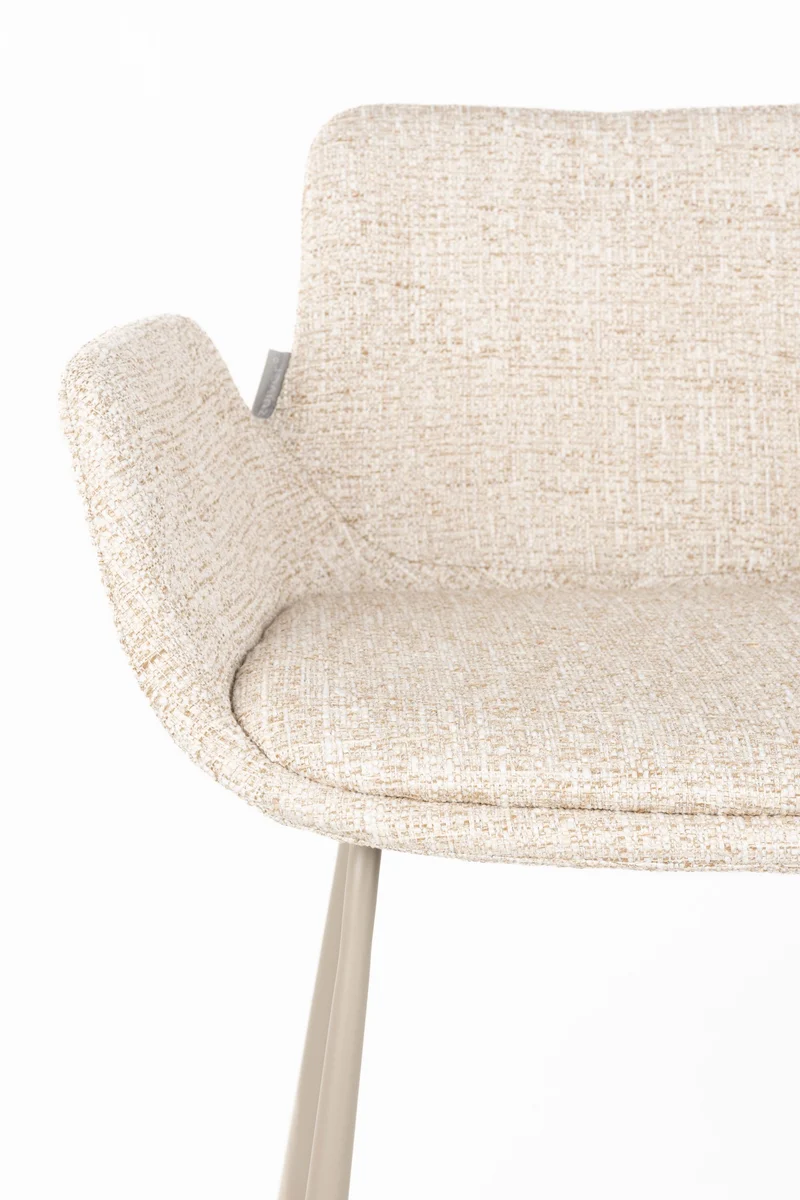 Zuiver Tresenhocker Brit – Beige, Polyester, 54 × 57 × 91,5 cm, 2er-Set