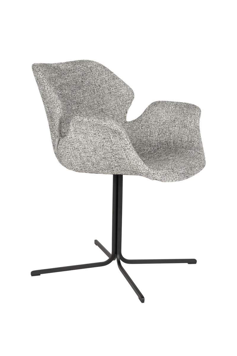 Zuiver Sessel Nikki – Grau, Polyester, 62 × 66 × 80 cm, 2er-Set
