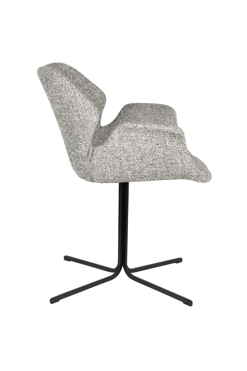 Zuiver Sessel Nikki – Grau, Polyester, 62 × 66 × 80 cm, 2er-Set