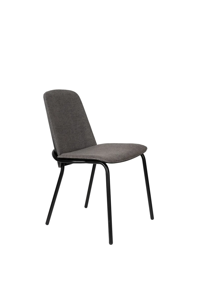 Zuiver Stuhl Clip Black – Grau, Stoff, 48 × 51 × 81,5 cm, 2er-Set