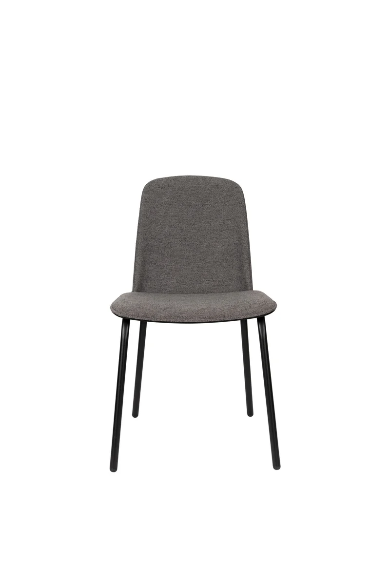 Zuiver Stuhl Clip Black – Grau, Stoff, 48 × 51 × 81,5 cm, 2er-Set