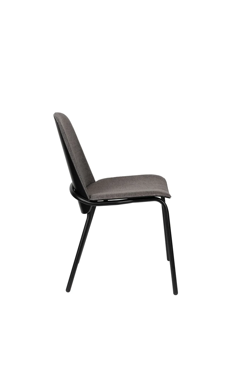 Zuiver Stuhl Clip Black – Grau, Stoff, 48 × 51 × 81,5 cm, 2er-Set