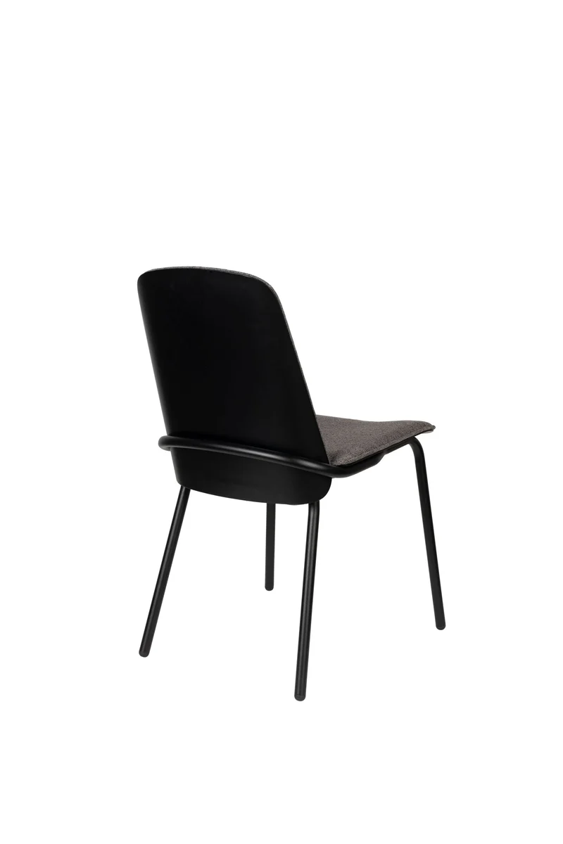 Zuiver Stuhl Clip Black – Grau, Stoff, 48 × 51 × 81,5 cm, 2er-Set