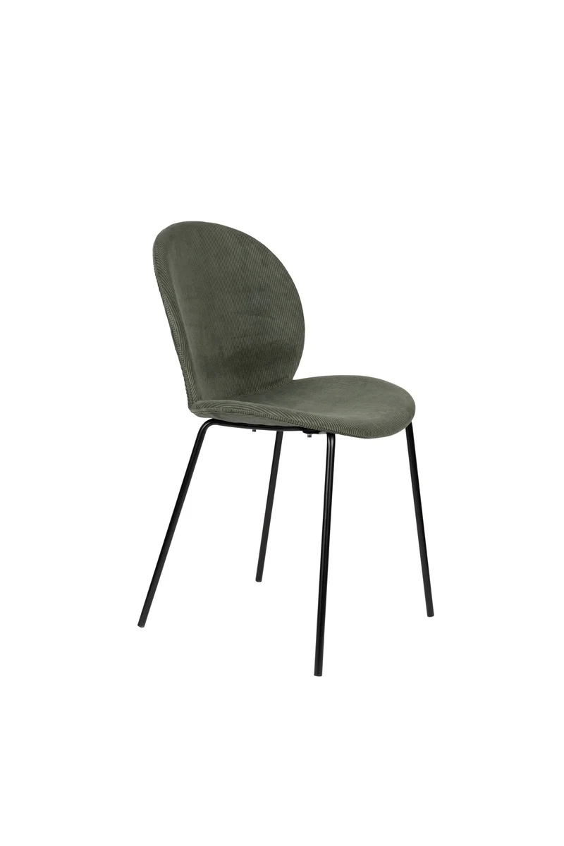 Zuiver Stuhl Bonnet – Grün, Stoff, 53 × 45 × 84 cm, 2er-Set