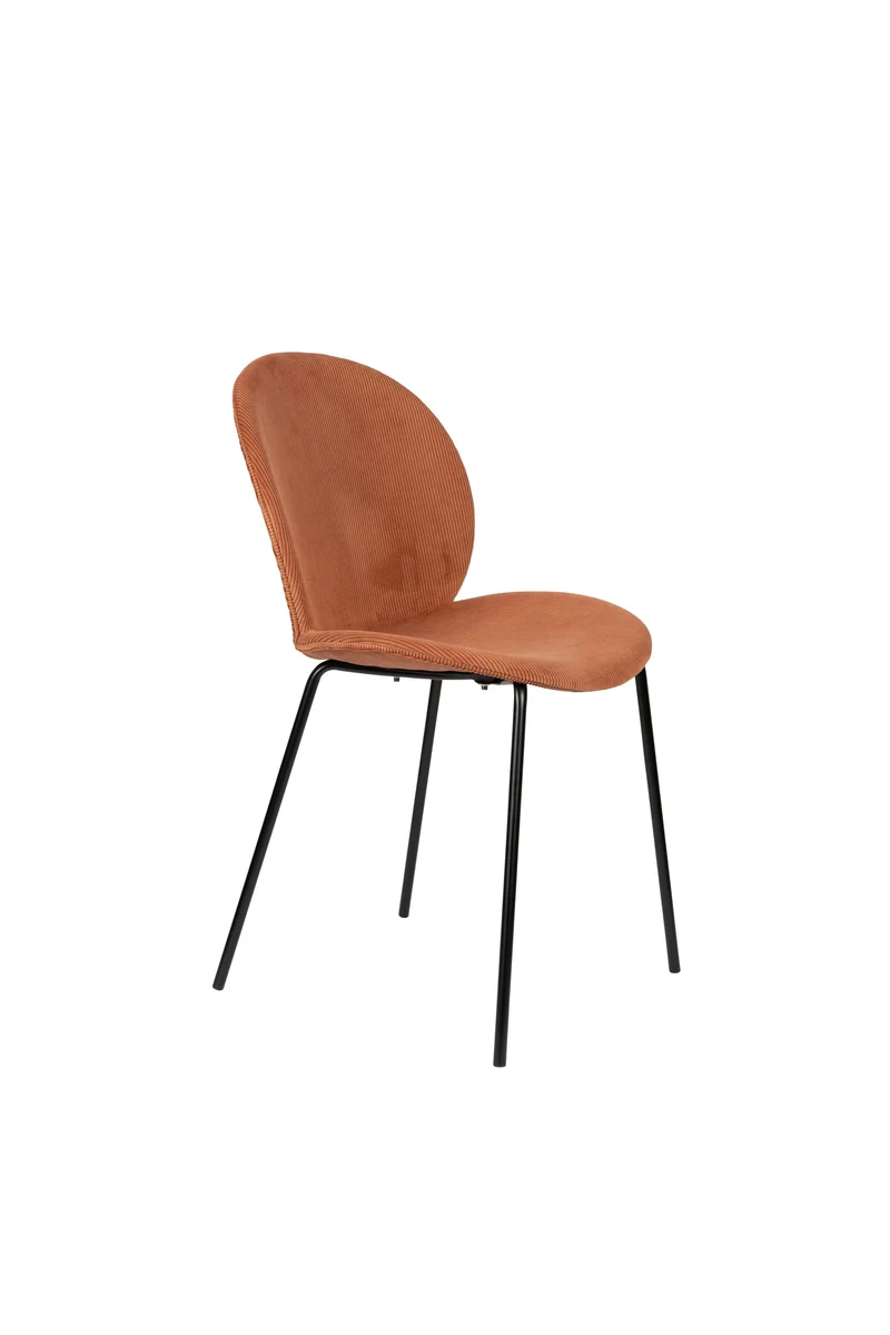 Zuiver Stuhl Bonnet Terra Cotta – Schwarz, Stoff, 53 × 45 × 84 cm, 2er-Set