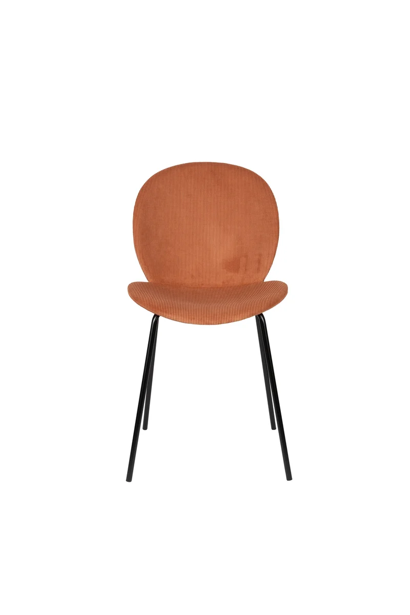 Zuiver Stuhl Bonnet Terra Cotta – Schwarz, Stoff, 53 × 45 × 84 cm, 2er-Set