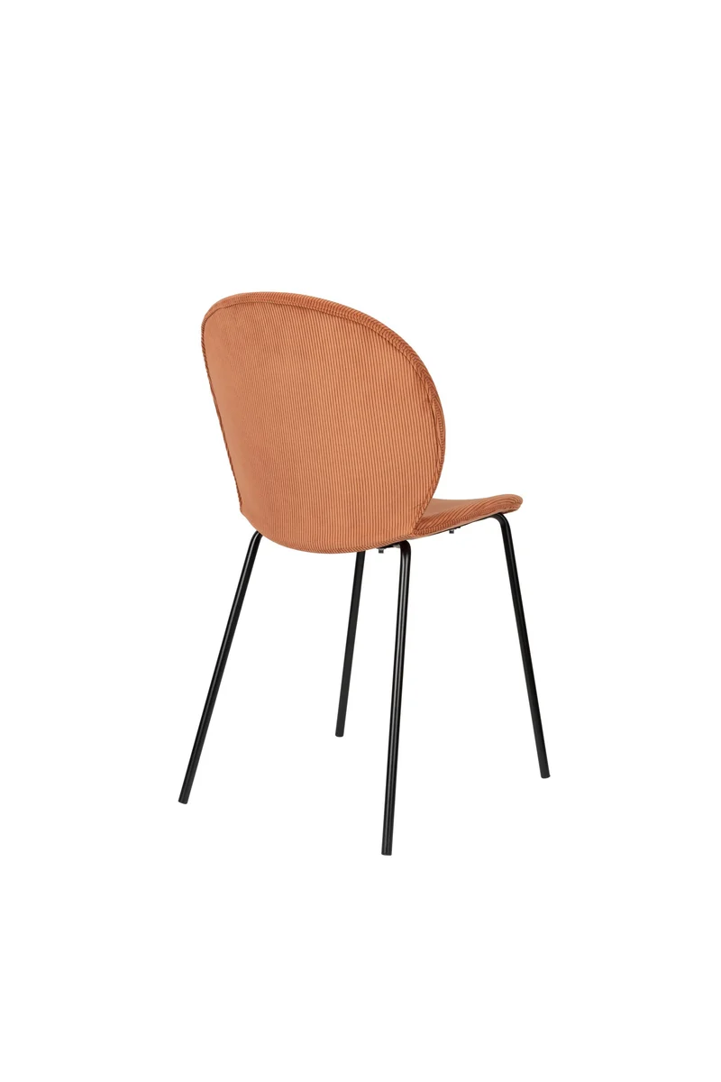 Zuiver Stuhl Bonnet Terra Cotta – Schwarz, Stoff, 53 × 45 × 84 cm, 2er-Set