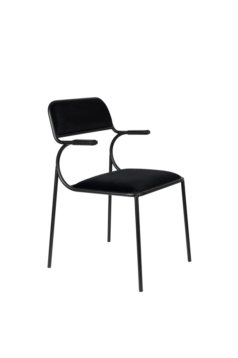 Zuiver Stuhl Alba Black – Schwarz, Stoff, 56,8 × 53,5 × 82,5 cm, 2er-Set