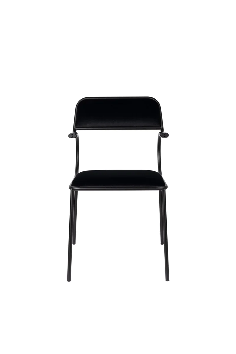 Zuiver Stuhl Alba Black – Schwarz, Stoff, 56,8 × 53,5 × 82,5 cm, 2er-Set