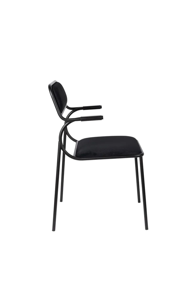 Zuiver Stuhl Alba Black – Schwarz, Stoff, 56,8 × 53,5 × 82,5 cm, 2er-Set