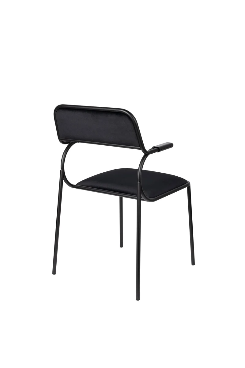 Zuiver Stuhl Alba Black – Schwarz, Stoff, 56,8 × 53,5 × 82,5 cm, 2er-Set