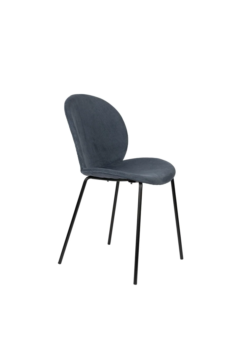 Zuiver Stuhl Bonnet Grey – Blau, Stoff, 53 × 45 × 84 cm, 2er-Set