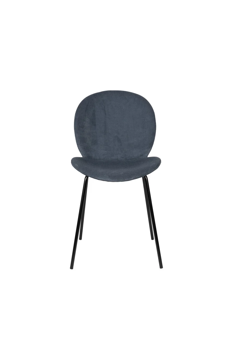 Zuiver Stuhl Bonnet Grey – Blau, Stoff, 53 × 45 × 84 cm, 2er-Set