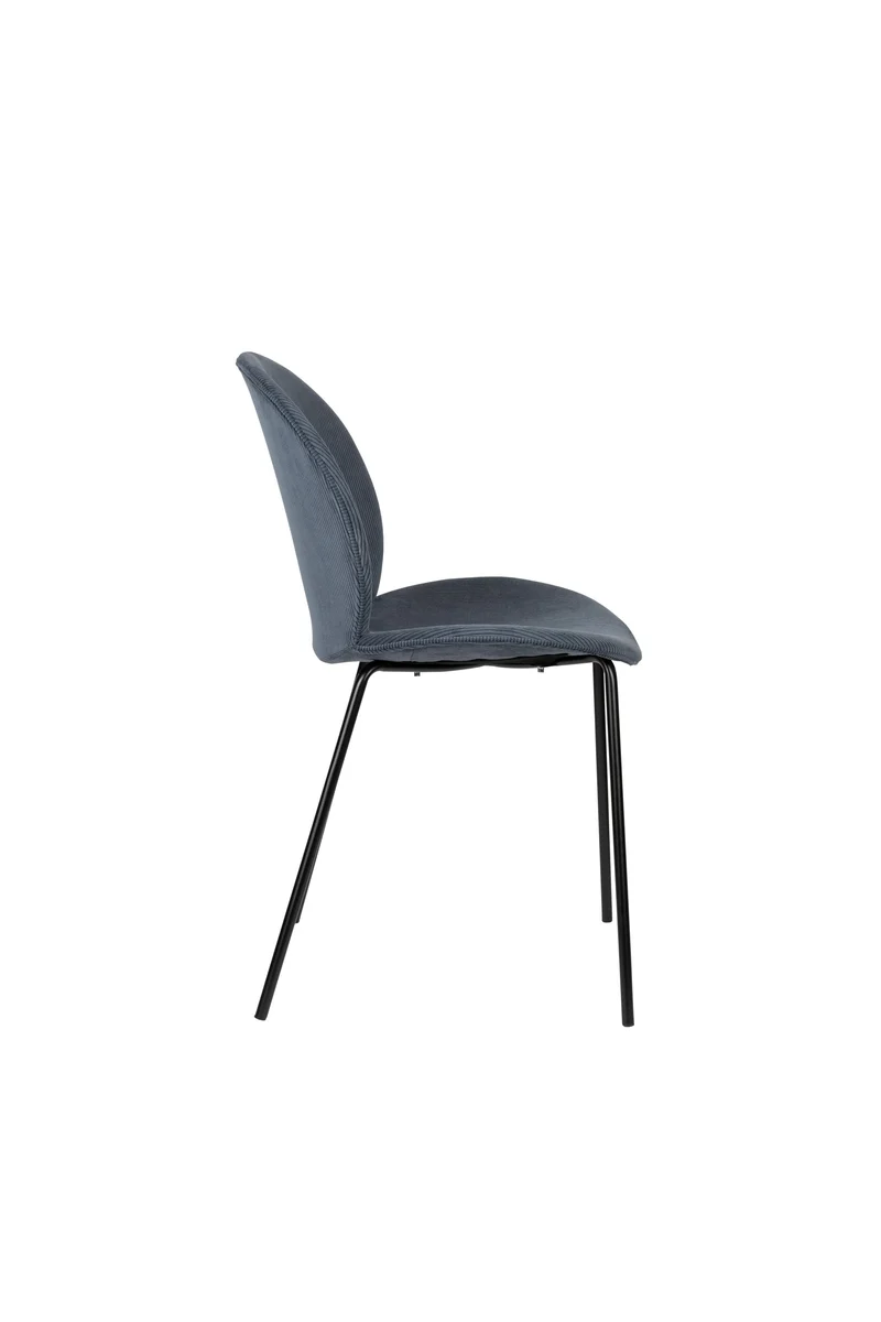 Zuiver Stuhl Bonnet Grey – Blau, Stoff, 53 × 45 × 84 cm, 2er-Set