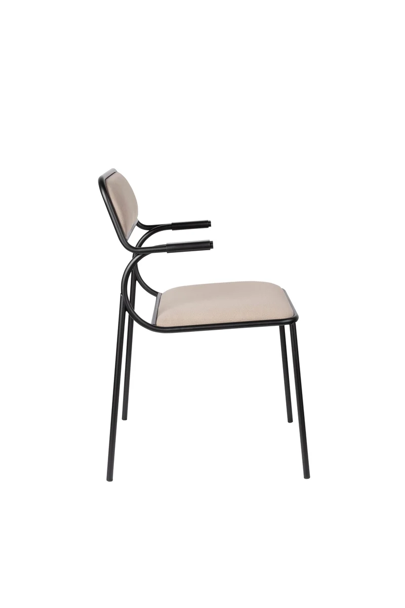 Zuiver Stuhl Alba Black – Beige, Stoff, 56,8 × 53,5 × 82,5 cm, 2er-Set