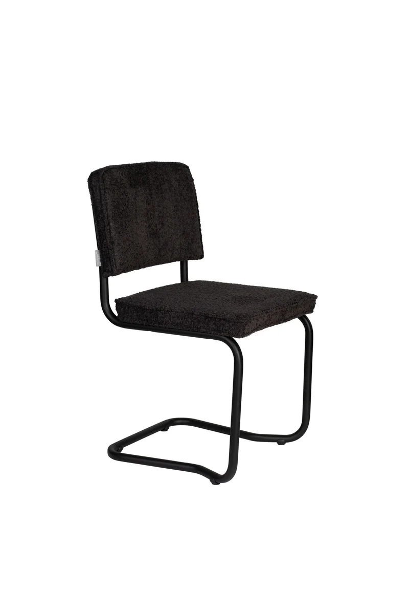 Zuiver Stuhl Ridge Kink Soft – Schwarz, Stoff, 50 × 48 × 85 cm, 2er-Set