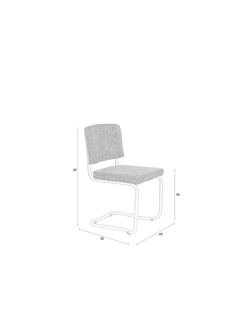 Zuiver Stuhl Ridge Kink Soft – Schwarz, Stoff, 50 × 48 × 85 cm, 2er-Set
