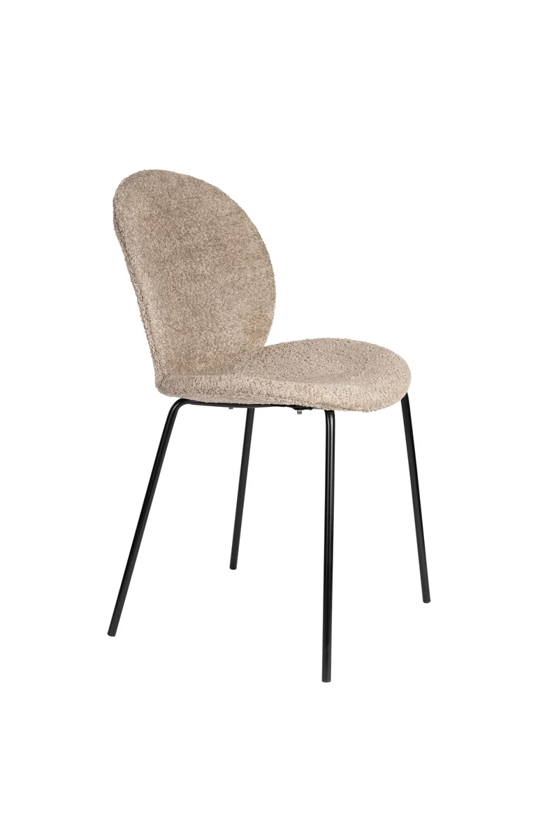 Zuiver Stuhl Bonnet – Beige, Polyester, 53 × 45 × 84 cm, 2er-Set