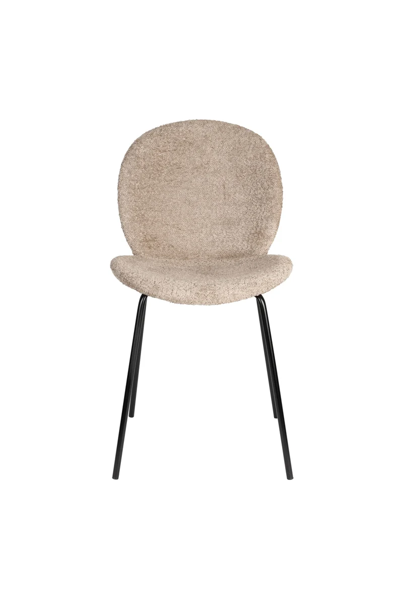 Zuiver Stuhl Bonnet – Beige, Polyester, 53 × 45 × 84 cm, 2er-Set