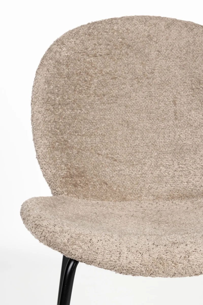 Zuiver Stuhl Bonnet – Beige, Polyester, 53 × 45 × 84 cm, 2er-Set