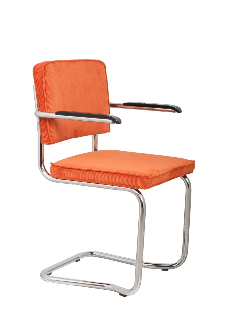Zuiver Sessel Ridge Kink Rib Orange 19a – Stoff, 60 × 48 × 85 cm, 2er-Set