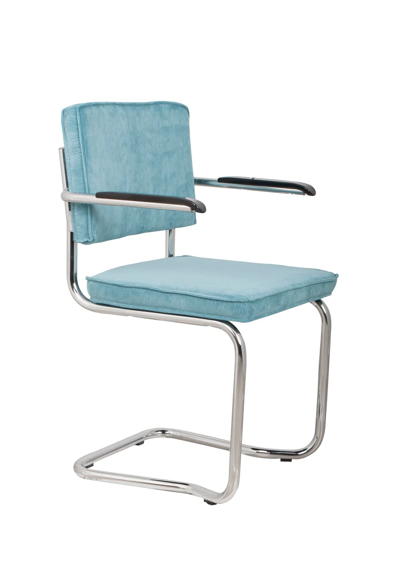 Zuiver Sessel Ridge Kink Rib Blue 12a – Stoff, 60 × 48 × 85 cm, 2er-Set