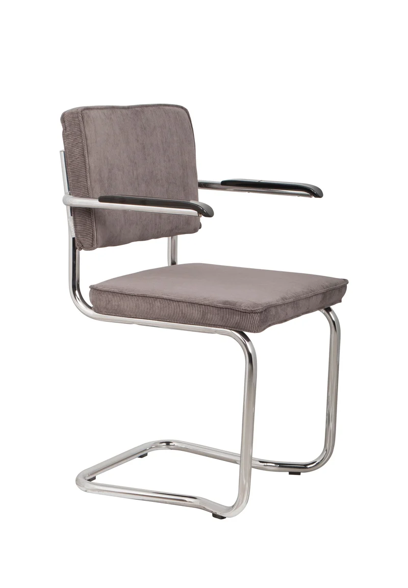 Zuiver Sessel Ridge Kink Rib Grey 6a – Stoff, 60 × 48 × 85 cm, 2er-Set