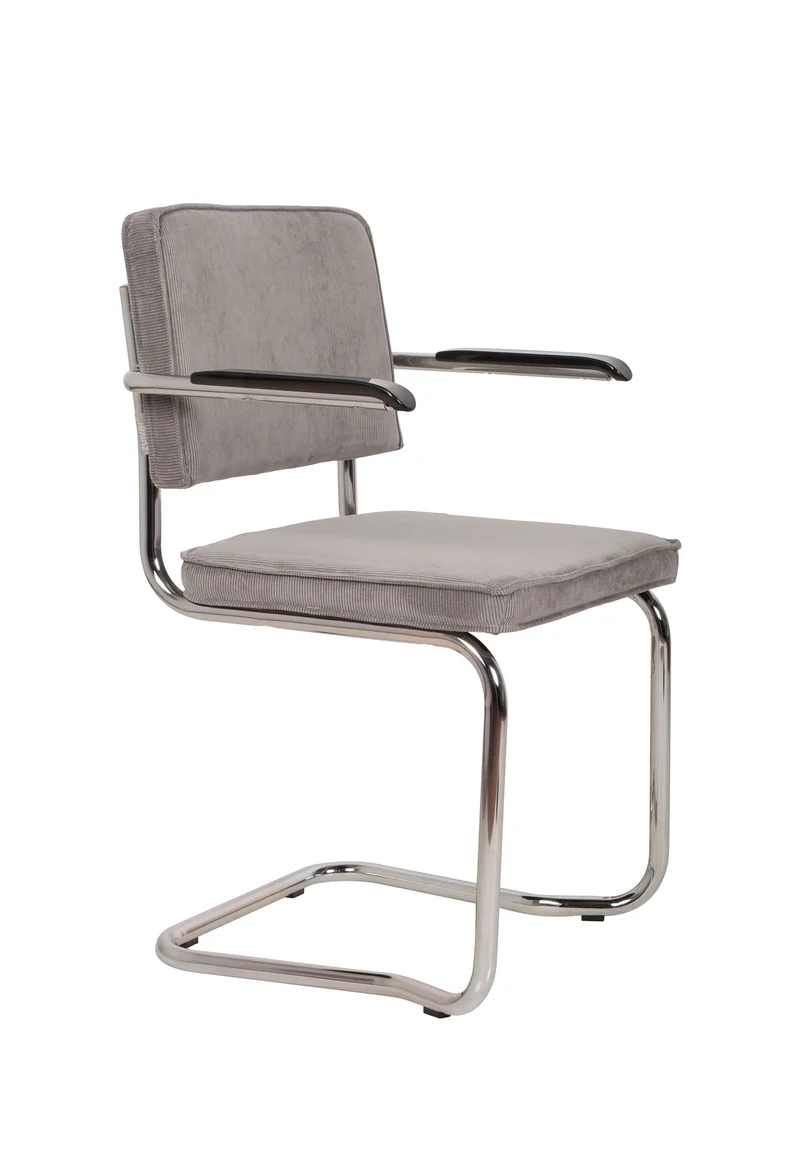 Zuiver Sessel Ridge Kink Rib Cool Grey 32a – Stoff, 60 × 48 × 85 cm, 2er-Set
