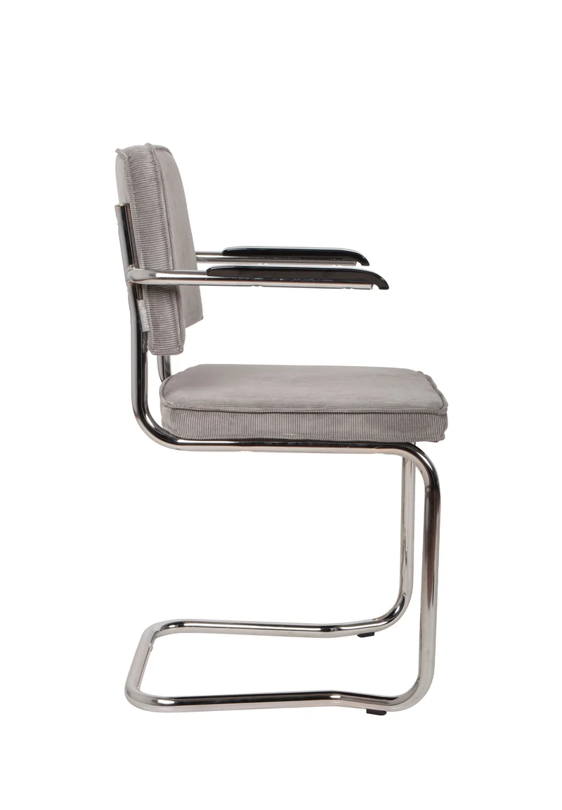 Zuiver Sessel Ridge Kink Rib Cool Grey 32a – Stoff, 60 × 48 × 85 cm, 2er-Set