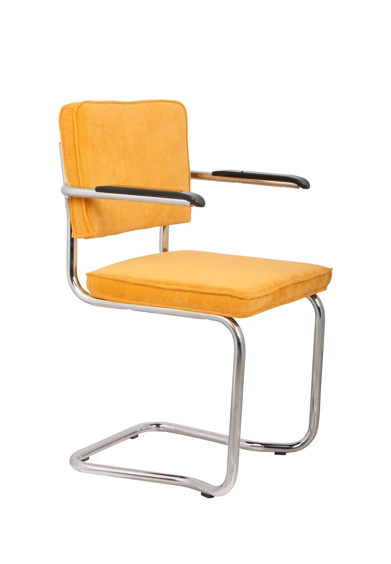 Zuiver Sessel Ridge Kink Rib Yellow 24a – Stoff, 60 × 48 × 85 cm, 2er-Set