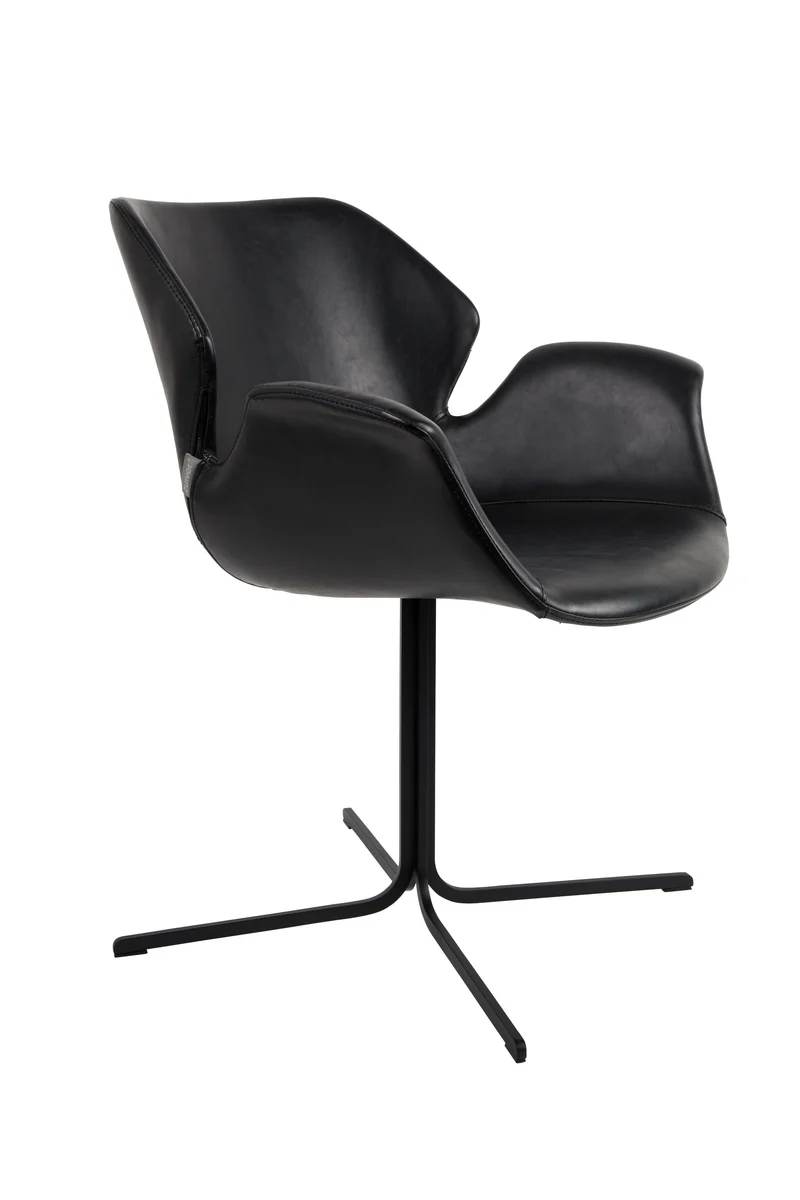 Zuiver Sessel Nikki All – Schwarz, PU-Kunstleder, 62 × 66 × 80 cm, 2er-Set