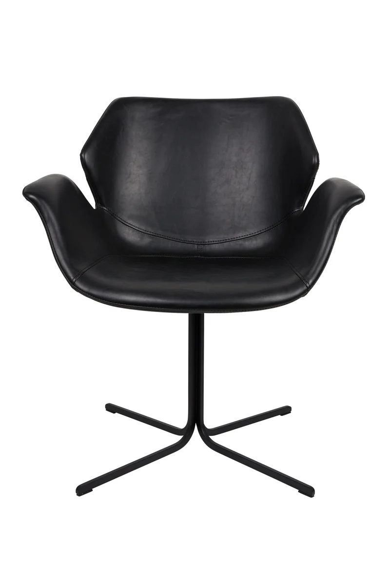 Zuiver Sessel Nikki All – Schwarz, PU-Kunstleder, 62 × 66 × 80 cm, 2er-Set