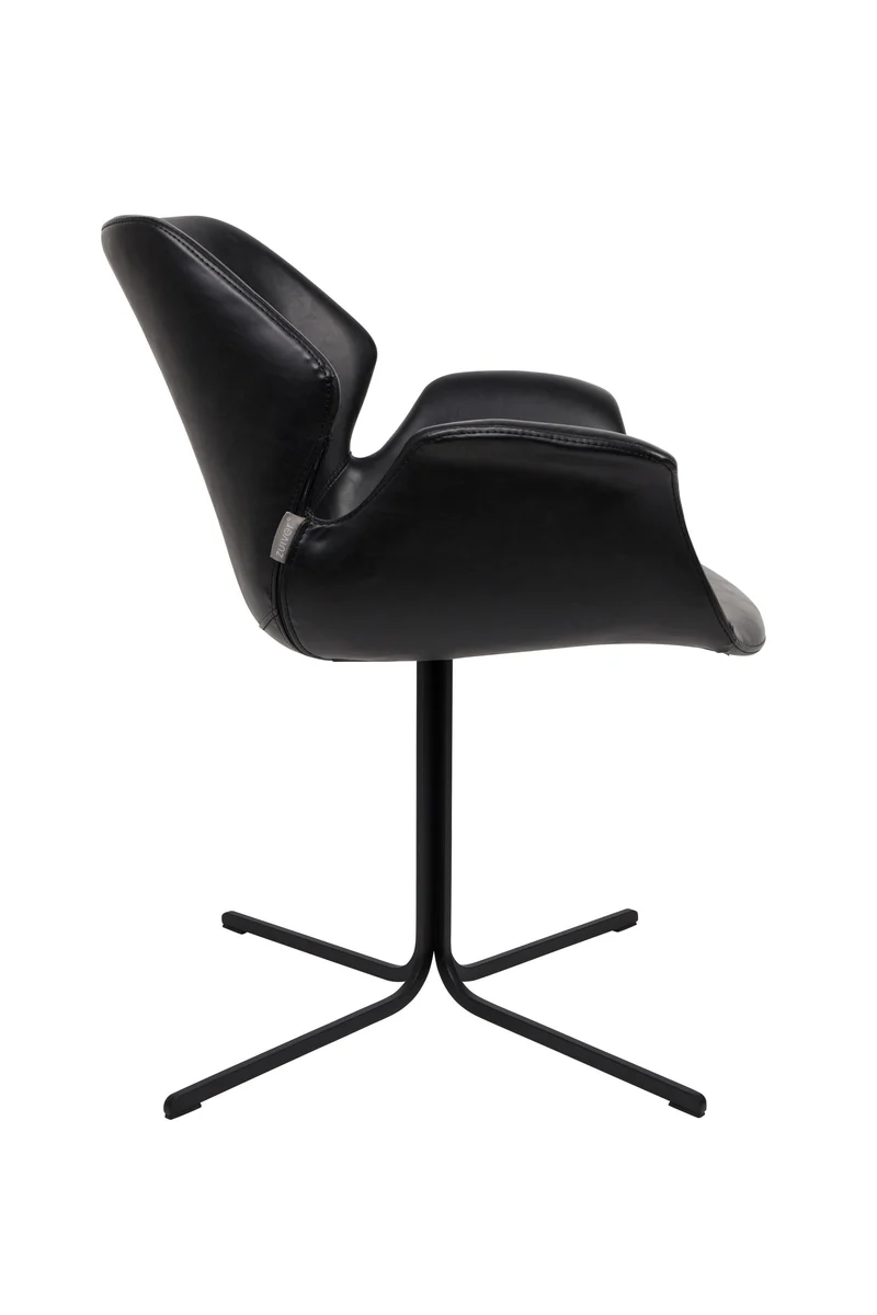 Zuiver Sessel Nikki All – Schwarz, PU-Kunstleder, 62 × 66 × 80 cm, 2er-Set