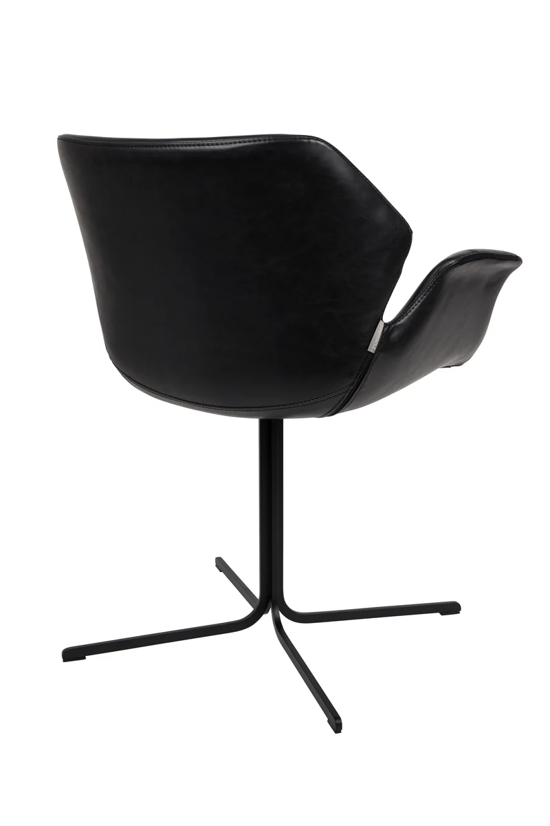 Zuiver Sessel Nikki All – Schwarz, PU-Kunstleder, 62 × 66 × 80 cm, 2er-Set