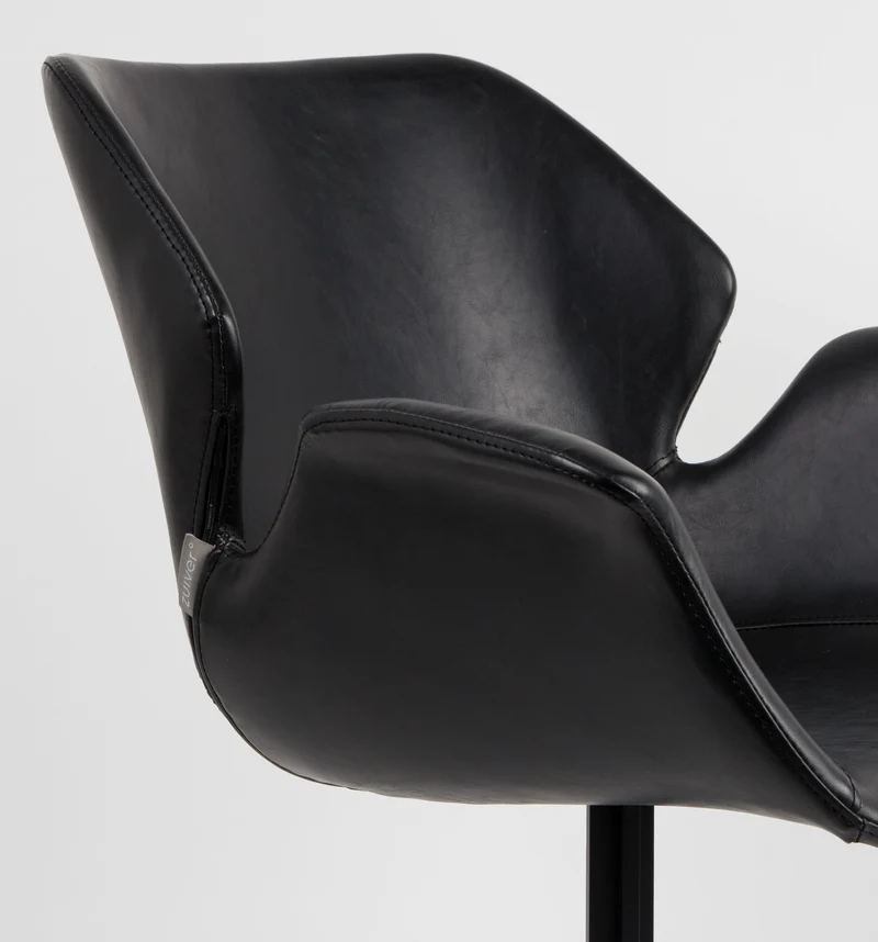 Zuiver Sessel Nikki All – Schwarz, PU-Kunstleder, 62 × 66 × 80 cm, 2er-Set