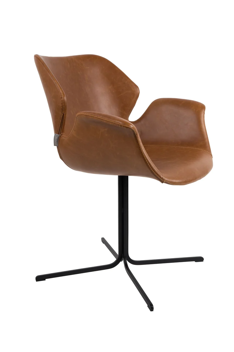 Zuiver Sessel Nikki All – Braun, PU-Kunstleder, 62 × 66 × 80 cm, 2er-Set