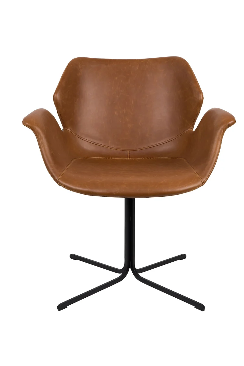 Zuiver Sessel Nikki All – Braun, PU-Kunstleder, 62 × 66 × 80 cm, 2er-Set