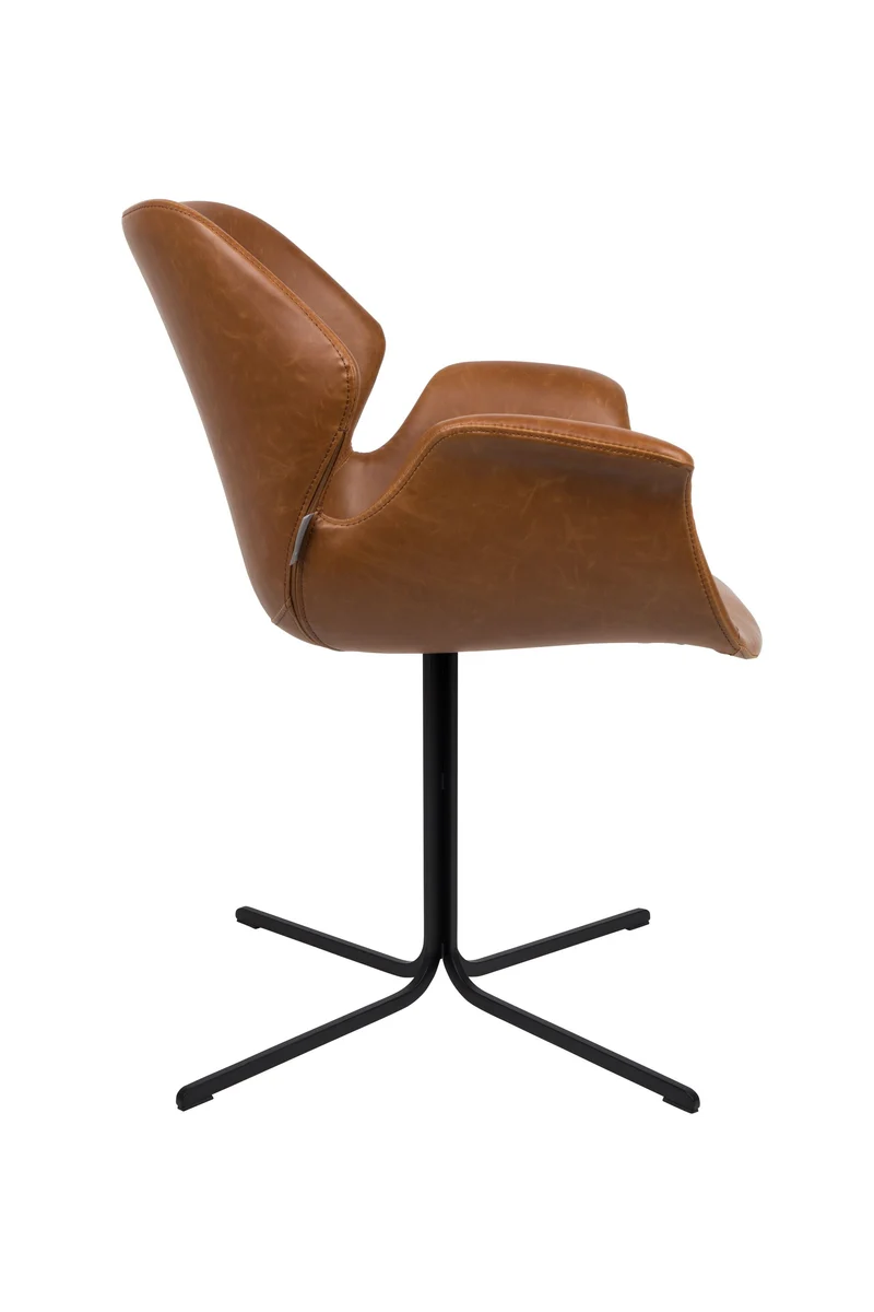 Zuiver Sessel Nikki All – Braun, PU-Kunstleder, 62 × 66 × 80 cm, 2er-Set