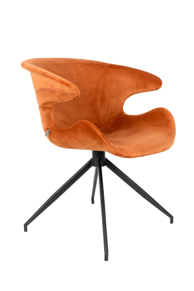 Zuiver Sessel Mia – Orange, Stoff, 62 × 63 × 78,5 cm, 2er-Set
