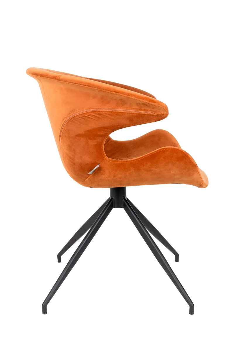 Zuiver Sessel Mia – Orange, Stoff, 62 × 63 × 78,5 cm, 2er-Set