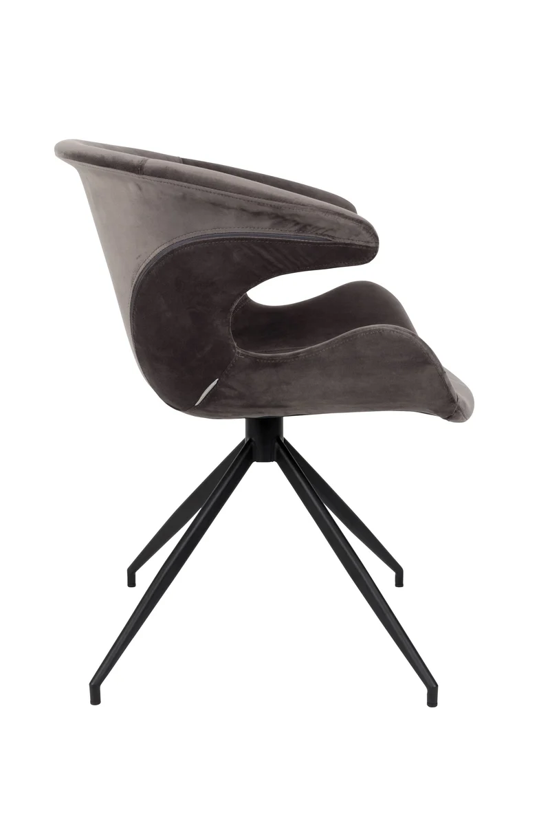 Zuiver Sessel Mia – Grau, Stoff, 62 × 63 × 78,5 cm, 2er-Set