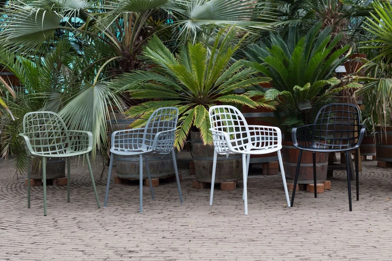 Zuiver Sessel Albert Kuip Garden – Grün, Aluminium, 59,5 × 59,5 × 82,5 cm, 2er-Set