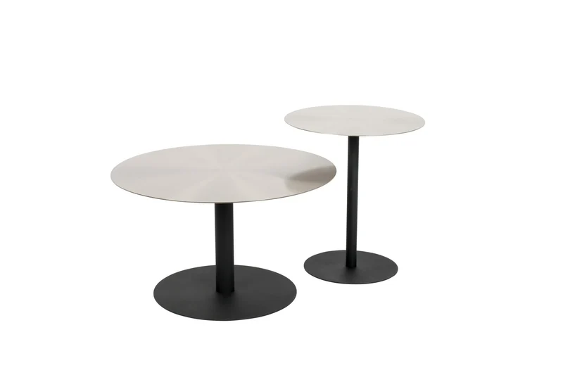 Zuiver Couchtisch Snow Brushed Satin – Schwarz, Stahl, 60 × 60 × 35 cm