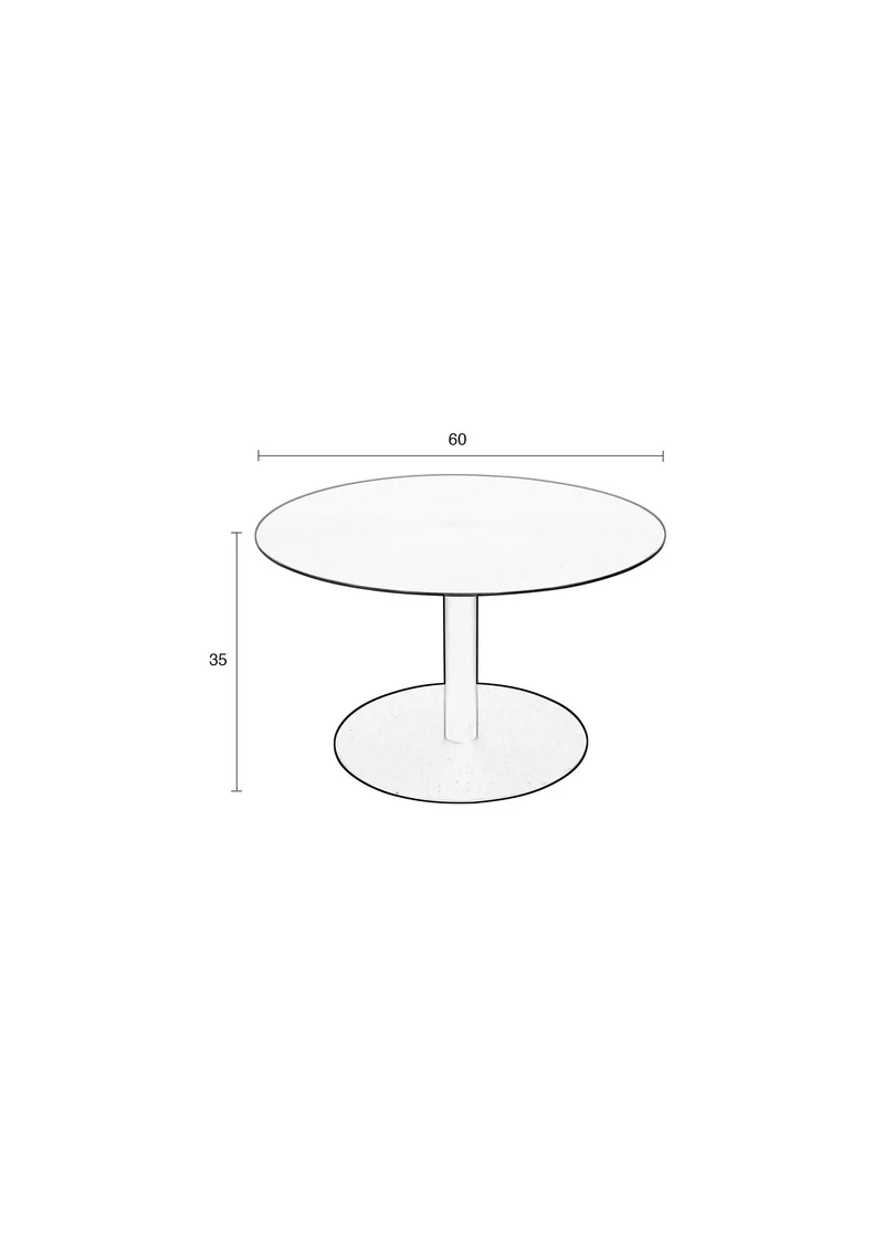 Zuiver Couchtisch Snow Brushed Satin – Schwarz, Stahl, 60 × 60 × 35 cm