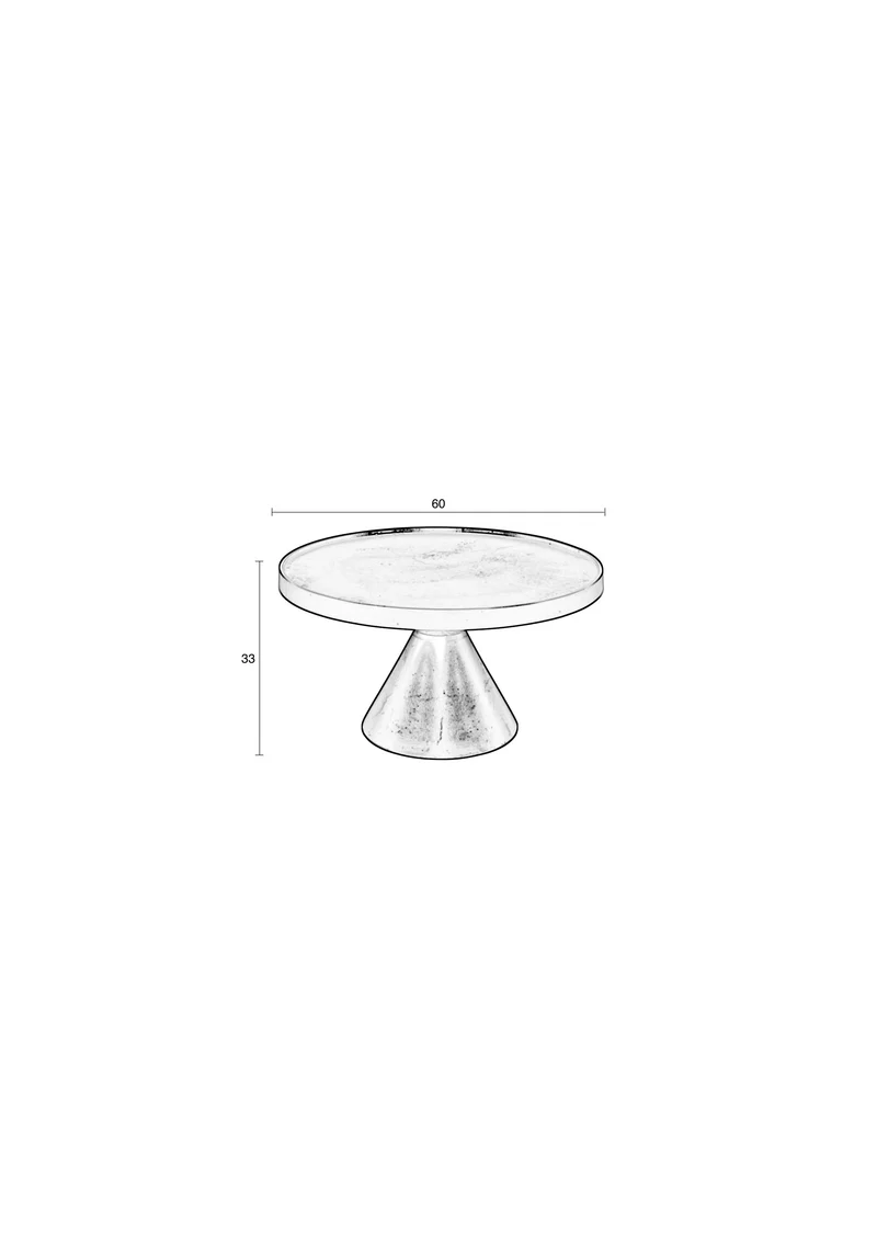 Zuiver Couchtisch Floss – Grau, Aluminium, 60 × 60 × 33 cm